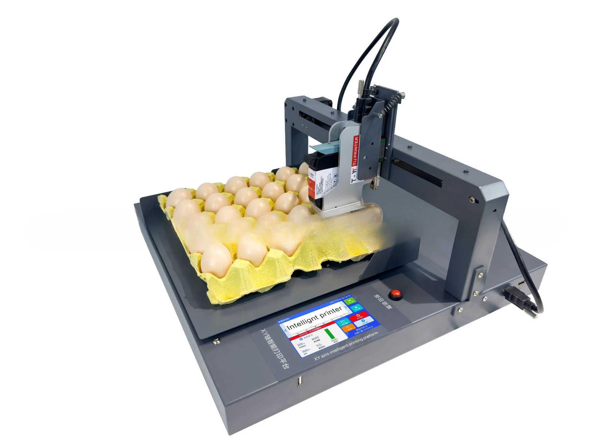 XY axis intelligent printing platform whole tray egg spray printing special food grade environmentally friendly ink egg spray