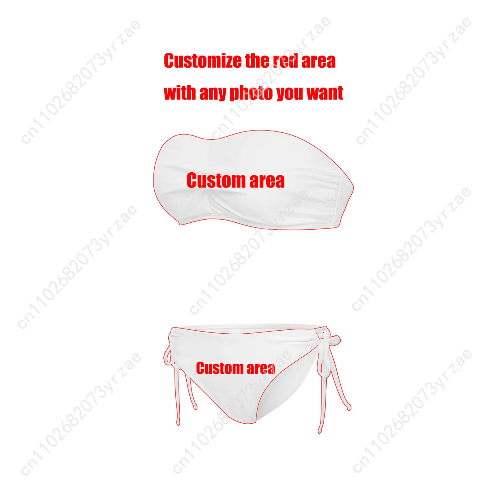 Accept Band Swimsuit Womens Drawstring Two Piece Set Bathing Suits Personalized Swimwear Pool Beach Bikini Customize Beachwear