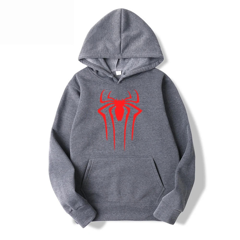 2024Fashion brand Men\'s Hoodie Casual Hoodie Sweatshirt Men\'s/Women\'s top Solid color printed spider hoodie sweatshirt