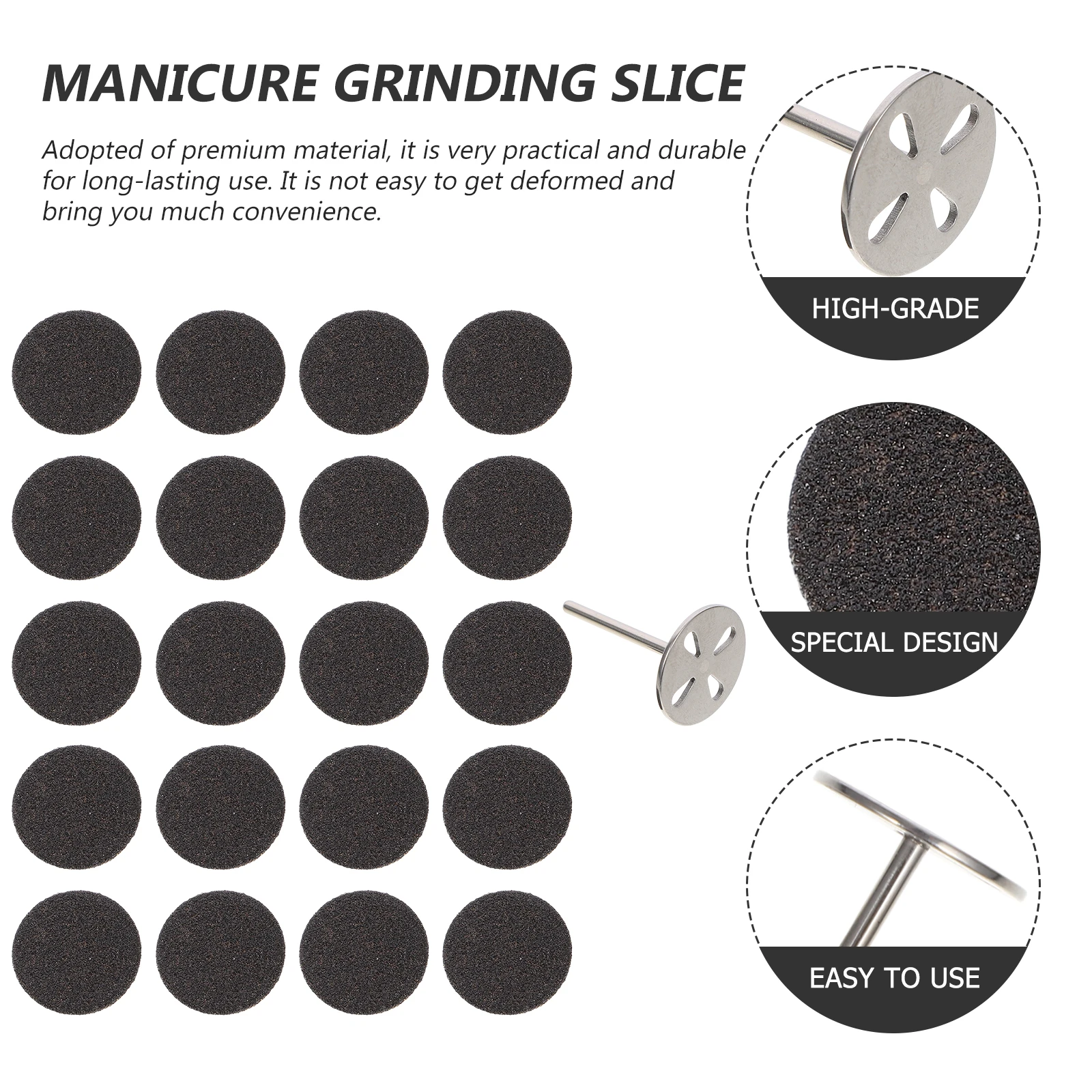 

1 set Nail Art Sanding Discs Manicure Grinding Slices Exfoliating Tools Pedicure Accessories Stainless Steel Adhesive Grinding