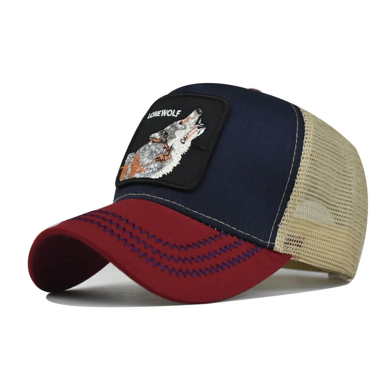 Fashion Animals Embroidery Baseball Caps Men Women Snapback Hip Hop Hat Summer Breathable Mesh Sun Gorras Unisex Streetwear Bone view 4