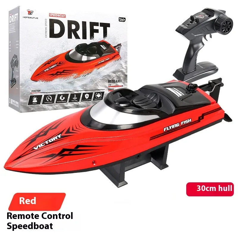 

High-Speed Rc Boat Hj811 Night Navigation Demonstration Model Lighted Water Toy Craft Fast Remote Control Racing Boat