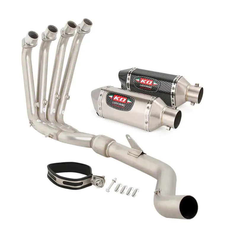 

For QJMOTOR QJ800GS-G SRK800RR 2023 Slip On Complete Exhaust System Motorcycle Front Link Pipe 51mm Muffler Escape Silencer