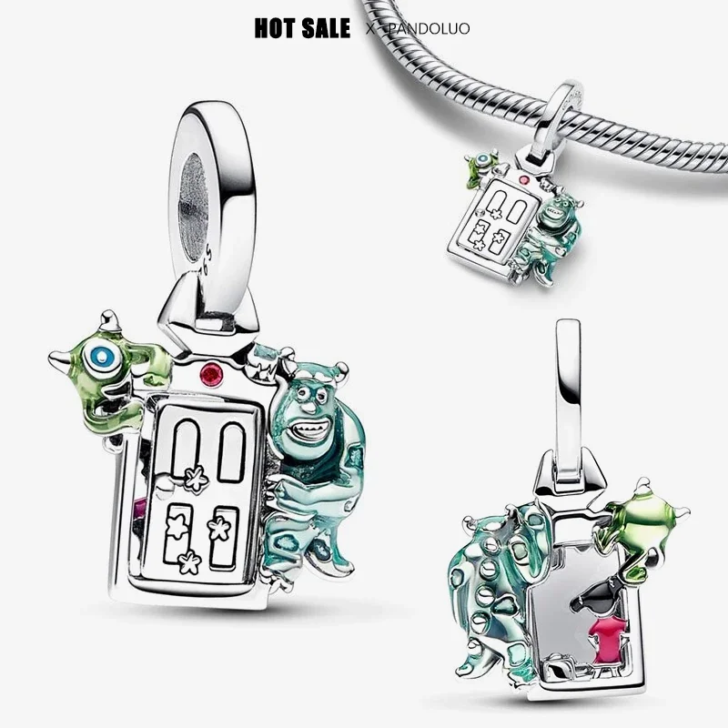 Minidisney-Cuentas colgantes de Pixar Monsters, abalorio para puerta, compatible con pulsera Pandora, colgante de plata 925, joyería, gran oferta, regalo