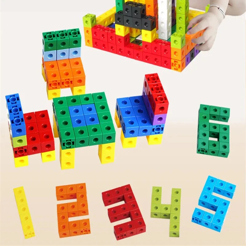 

Magic Cube Puzzle Building Blocks\Kindergarten-Educational*Color Recognition DIY Building Blocks Toys Gifts With Changing Colors