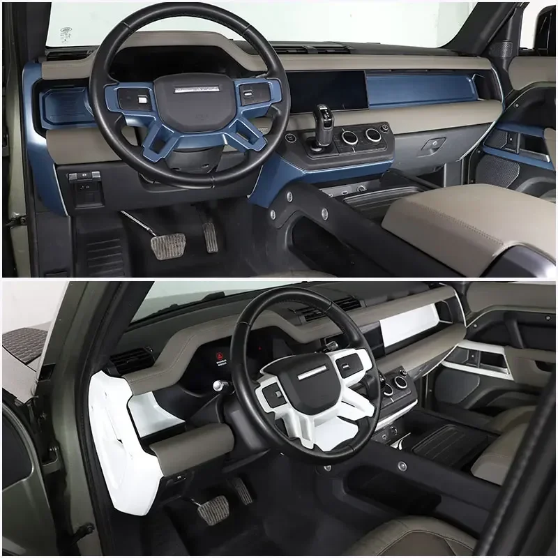 For Land Rover Defender 110 130 2020-24 Car Steering Wheel Center Console Dashboard Both Sides Frame Cover Trim Car Accessories