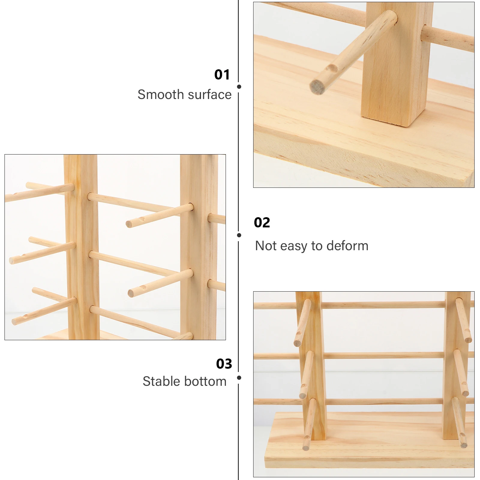 

Wooden Eyewear Display Rack Durable Corrosion resistant Glasses Holder Shelf for Bedroom Living Room Study Office Tabletop Decor