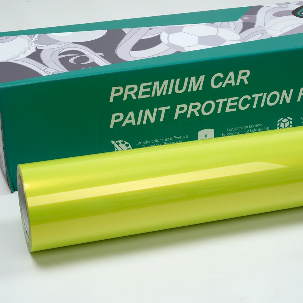 5x59ft  PET Pearlescent Yellow Green Self-Adhesive PVC Film Super Bright Metallic Berry Powder Car  Viny Wraps  Film