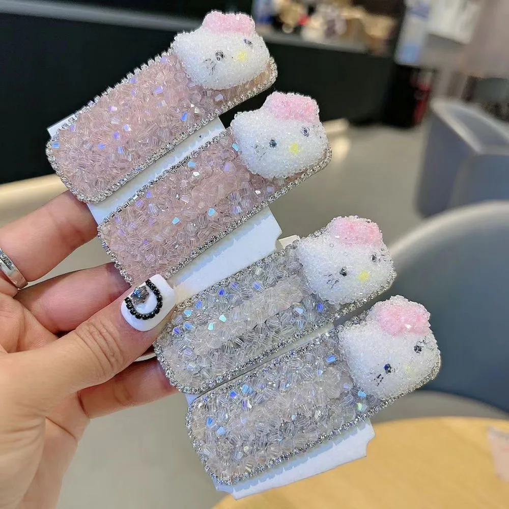 

Высококачественная универсальная заколка для волос Hello Kitty, зажим для волос с мультяшным сердцем для девочек, нишевая трендовая детская заколка для волос, милый подарок для девочек