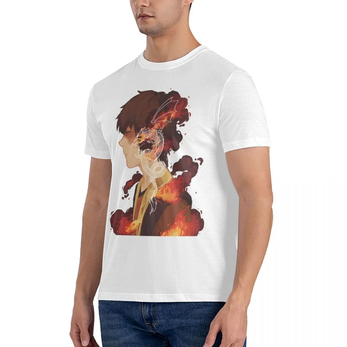 Funny Zuko T-Shirt for Men O Neck 100% Cotton T Shirts Avatar The Last Airbender Short Sleeve Tees 4XL 5XL Clothing