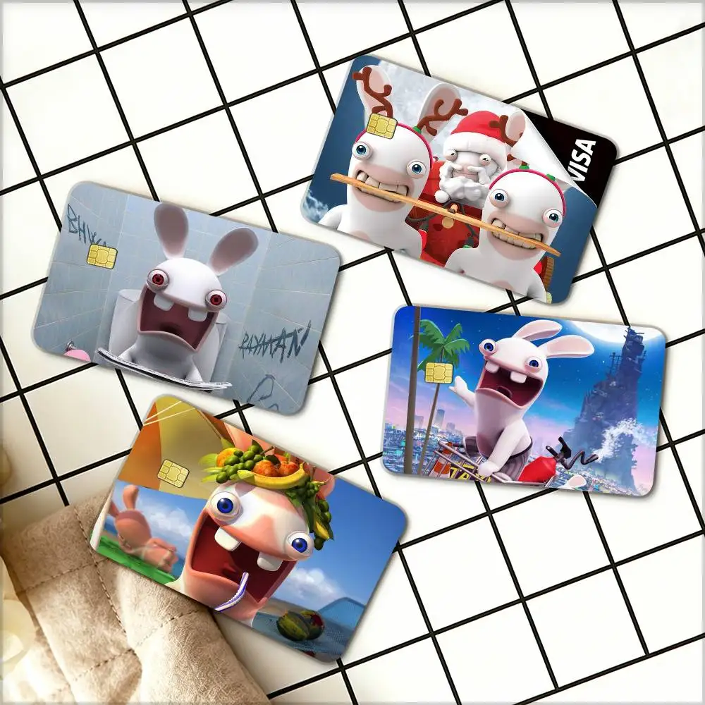 

cute R-abbids Waterproof Film Skin Cover Credit Card Stickers Debit Front Bank Bus Pass