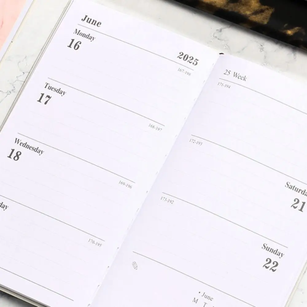 Journal Multifunction 2025 Schedule Notepad A6 365-Day English Notebook Portable Square Daily Planner Home