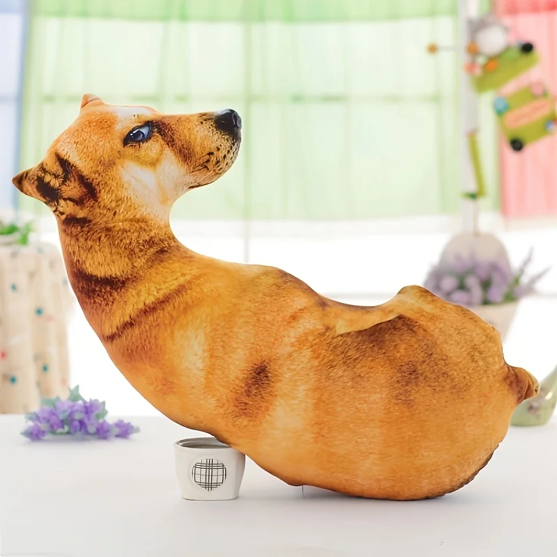 وسادة مخصصة للحيوانات الأليفة على شكل كلب، طباعة رقمية مزدوجة الجوانب، وسادة مكافئة للزينة واقعية، متعددة الاستخدامات لجميع المواسم