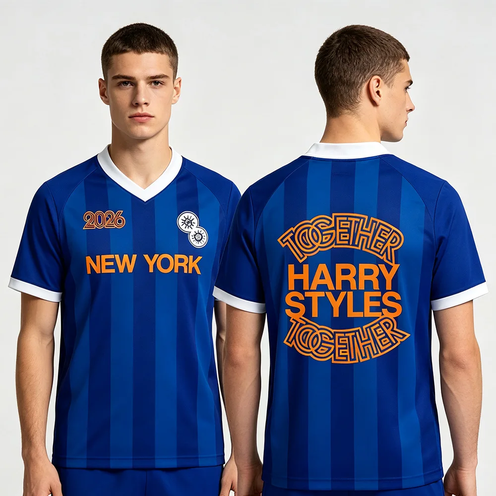 HarryStyles Merch Madison Square Garden New York City 2026 Vneck Jersey 3D FULL Graphic T-shirt Unisex High Street Loose Clothes