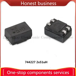 744227 Length width height 9.2x6x5mm 2x51uH 1A Common mode filter inductance mark WE510