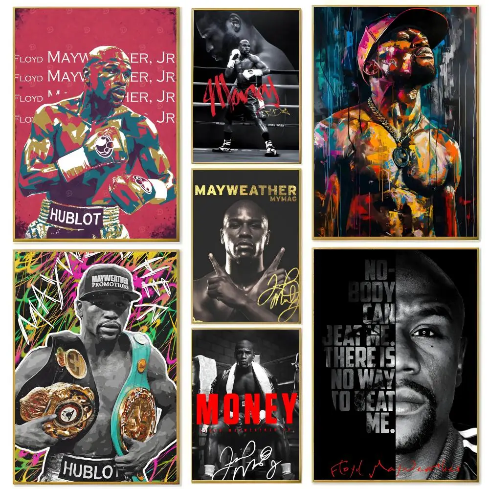 Boxing F-Floyd M-Mayweather J-Jr Poster Wall Art Print Art Suitable for Living Room Bedroom Bar Parlor Home Decor Gift