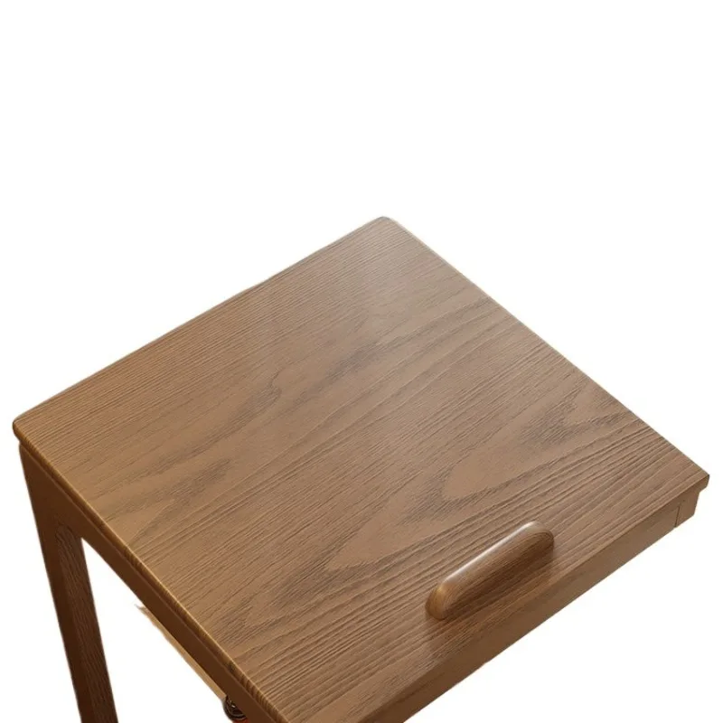 Solid wood sofa edge table movable C-shaped corner table