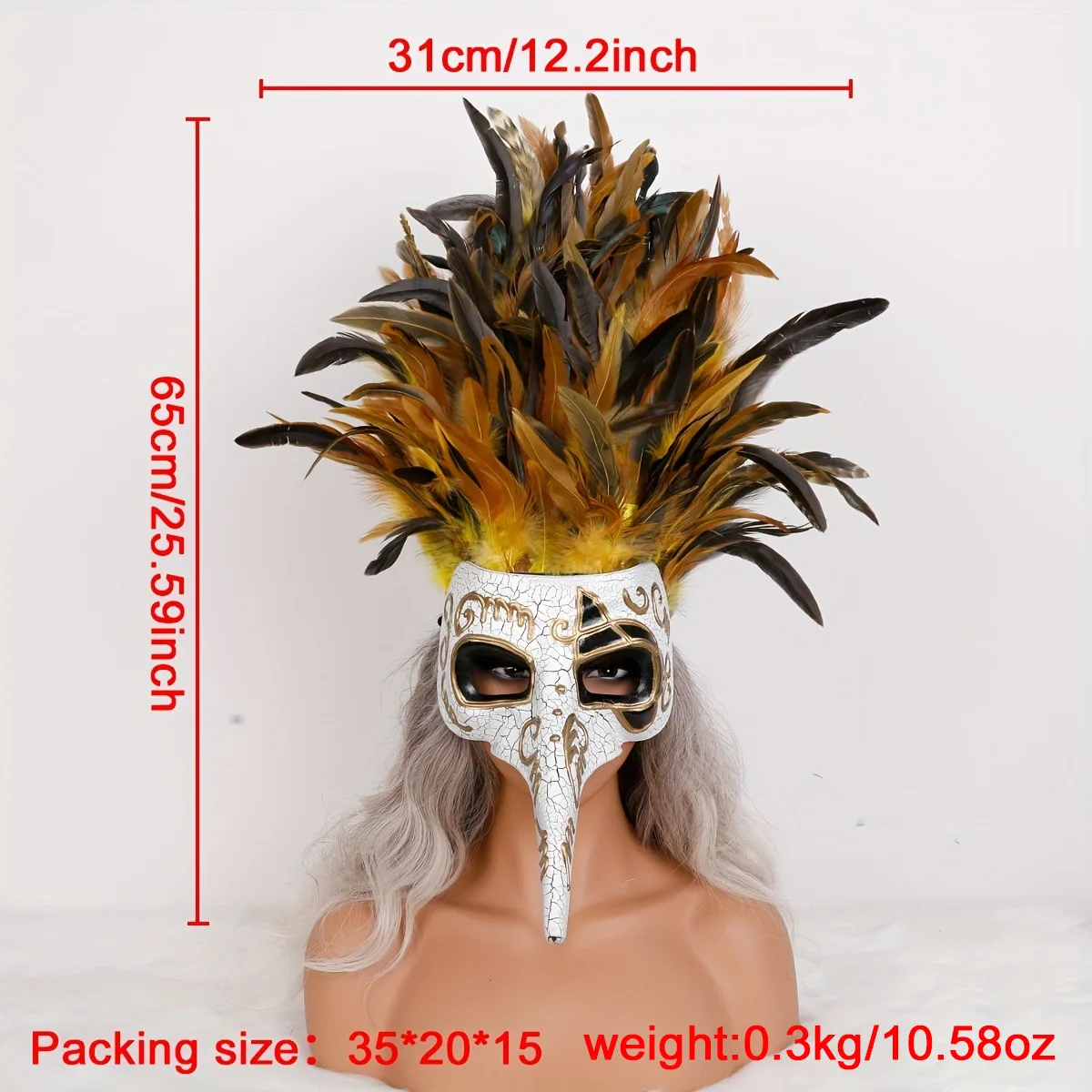 Karneval High-End Venezianische Maske Lange Nase Bemalte Feder Masken Party Leistung Maskerade Requisiten Ostern Zubehör