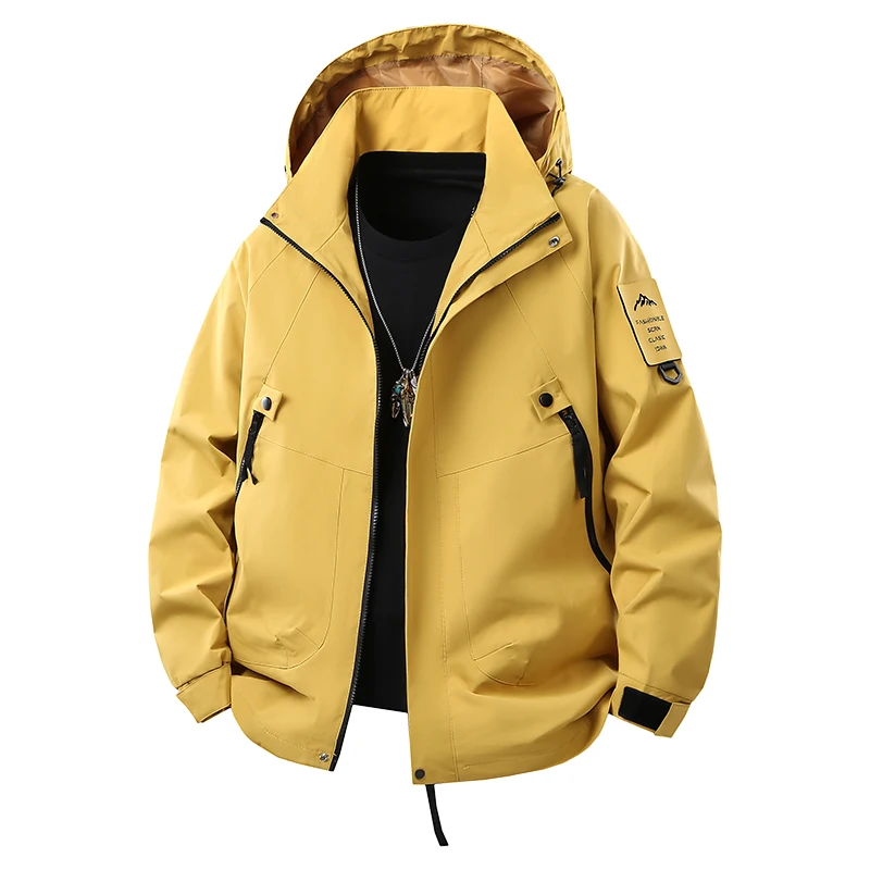 

Windproof Outdoor Mountaineering Clothing Spring New Men's Mountain System Wind Hooded Work Jacket Punching Jacket Men