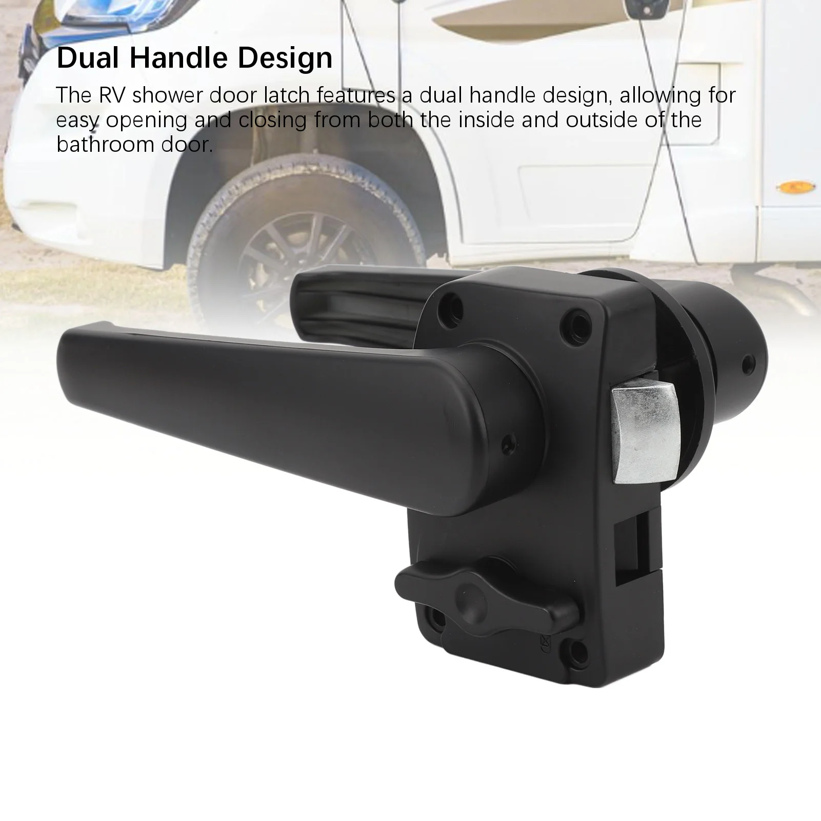RV Toilet Door Latch Protect Privacy Bathroom Door Latch Handle With Reverse Lock for RV Campers Trailer Matte