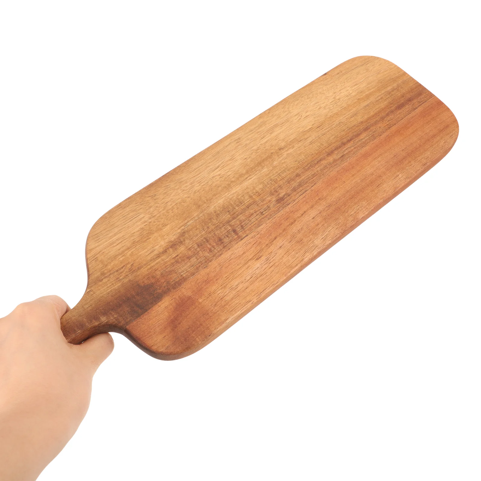 Block Tea Serving Tray Long-handled Acacia Wood Cutting Board Solid Household Wooden Creative Photo Props Cutlery