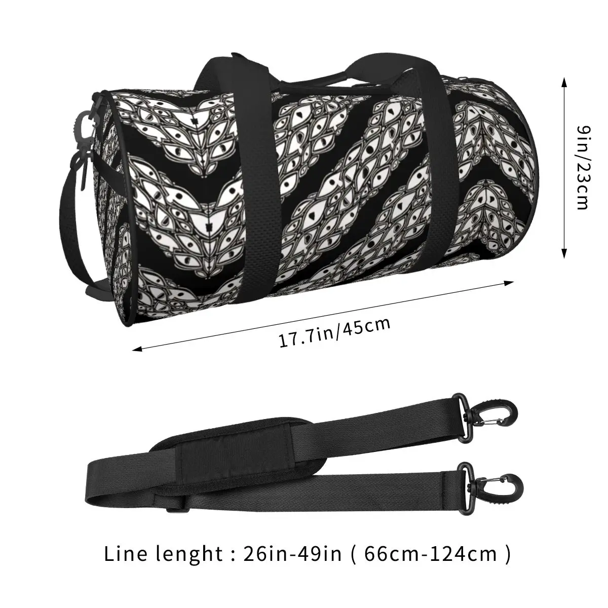 Gym Bag Eyes Sports Bag with Shoes Men's Waterproof Design Handbag Retro Travel Training Fitness Bag