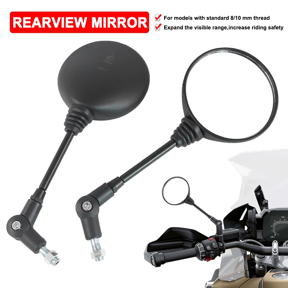 Universal Motorcycle ATV UTV Rearview Mirrors Accessories For BMW R1250GS For Honda CRF 250L 300L 8MM/10MM Folding Side Mirrors