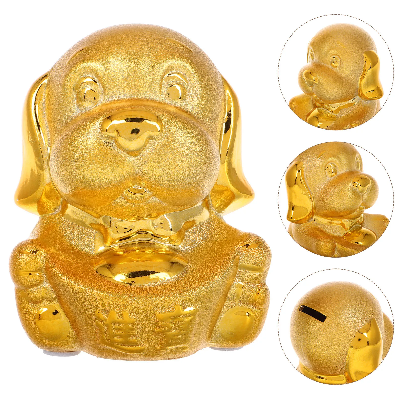 

Ceramic Dog Shaped Coin Bank Cute Money Pot for Kids Desktop Savings Jar Lovely Animal Piggy Bank for Children