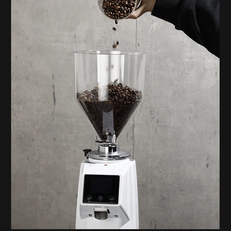 Molinillo de café comercial, molinillo de café eléctrico con pantalla táctil negra para Hotel, molinillo de café expreso