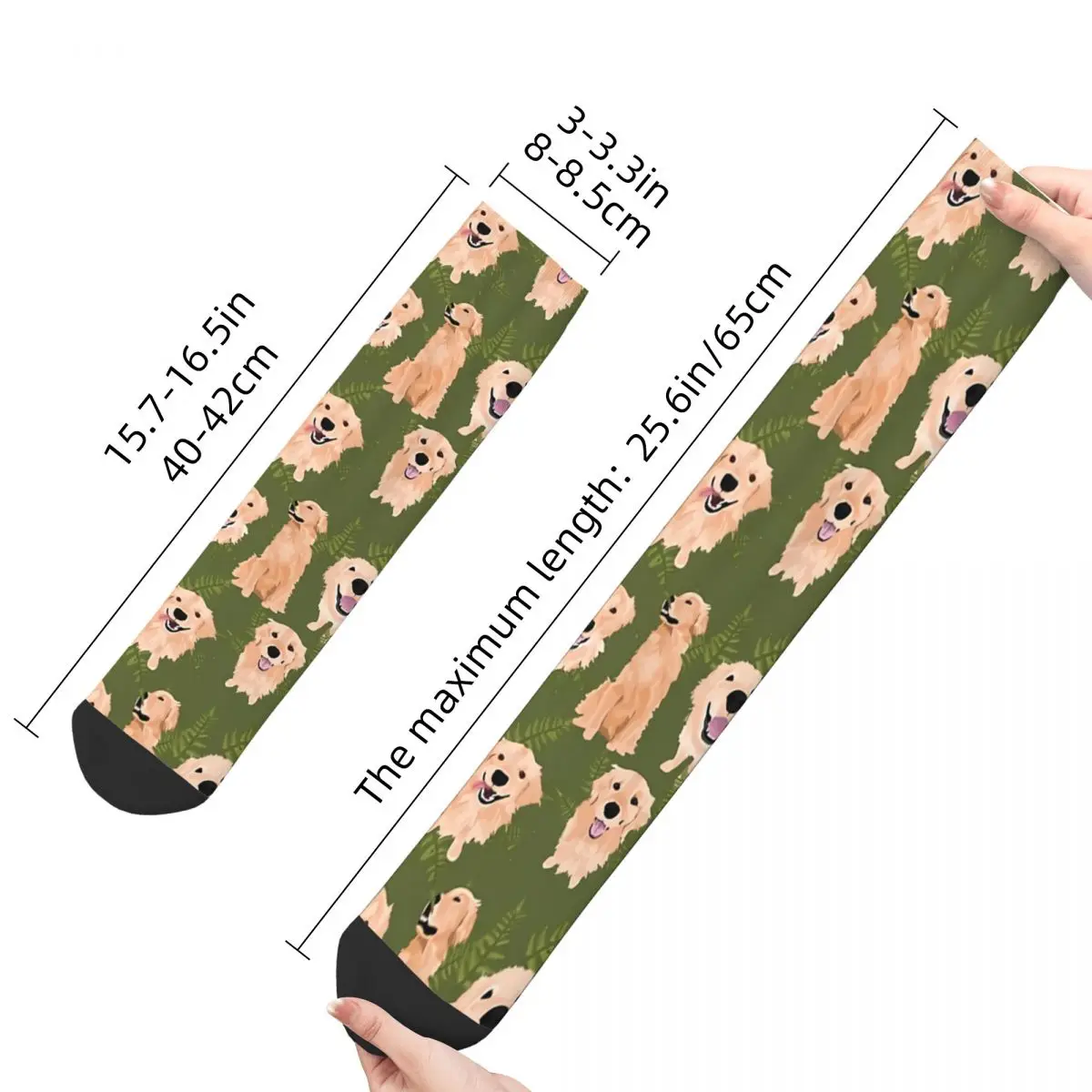 Funny Crazy Sock for Men Golden Retrievers Hip Hop Harajuku Dog Happy Quality Pattern Printed Boys Crew Sock Novelty Gift