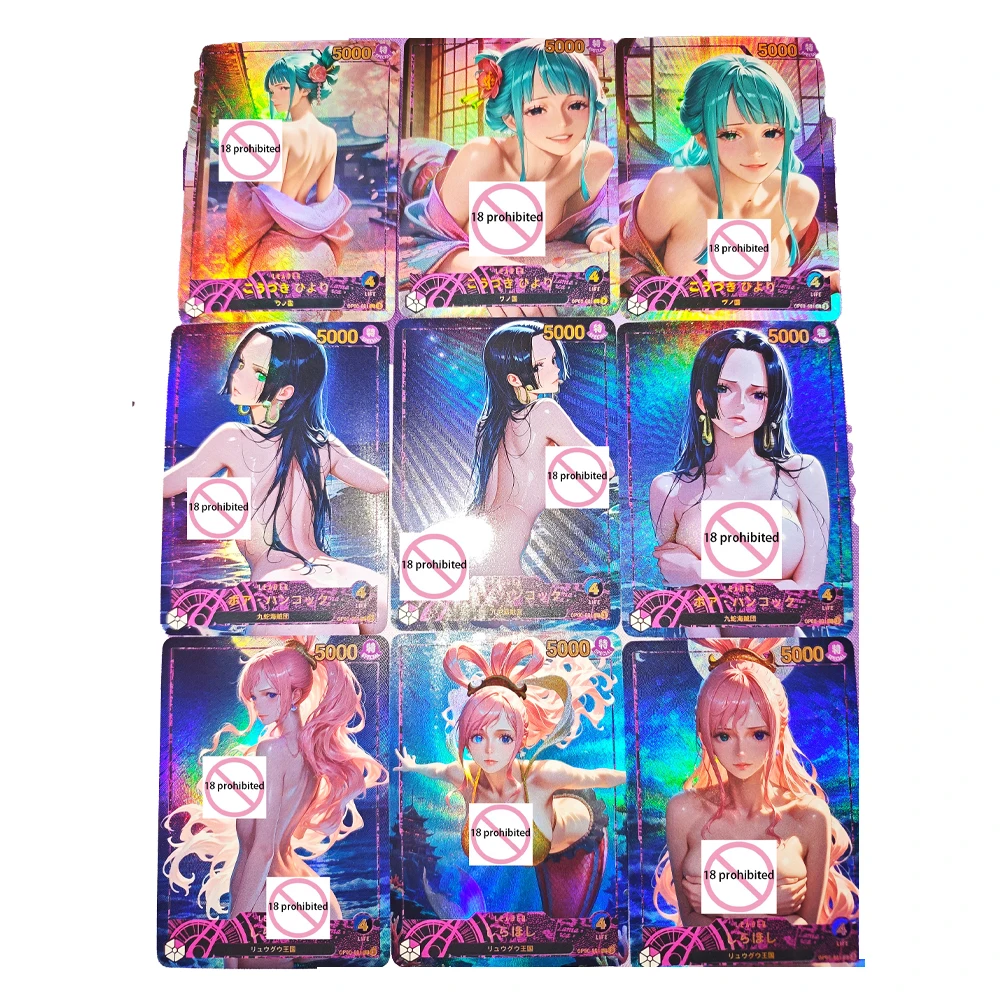 9 stks/set Boa·Hancock Nico Robin ACG Diy Self Control Verzamel Handtekening Trading Flash Card Anime Cartoon Originele Serie Gift
