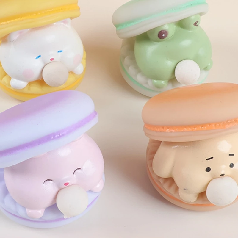 Zachte bubbelburger macaron squeeze speelgoed veilig sensorisch spel angsthulpmiddel