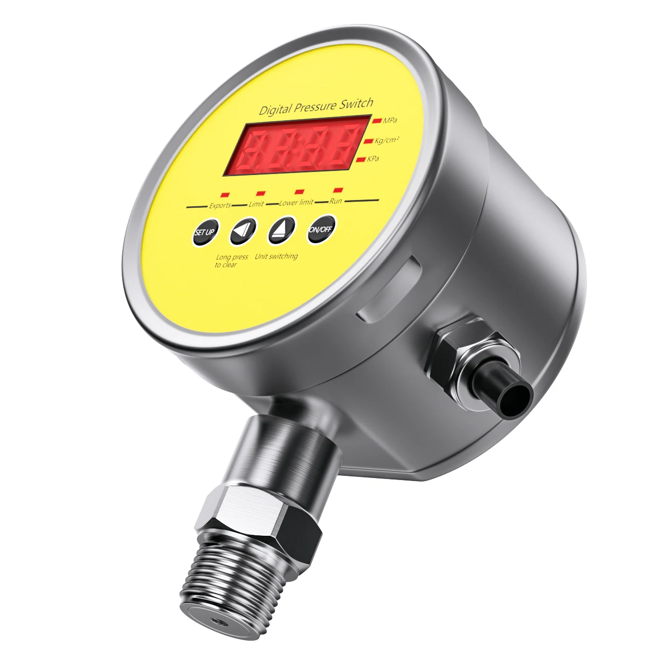Relay Signal Output M20*1.5 Digital Pressure Controller -0.1-60Mpa Pressure Switch 0.5% 100mm Dial Digital Pressure Gauge