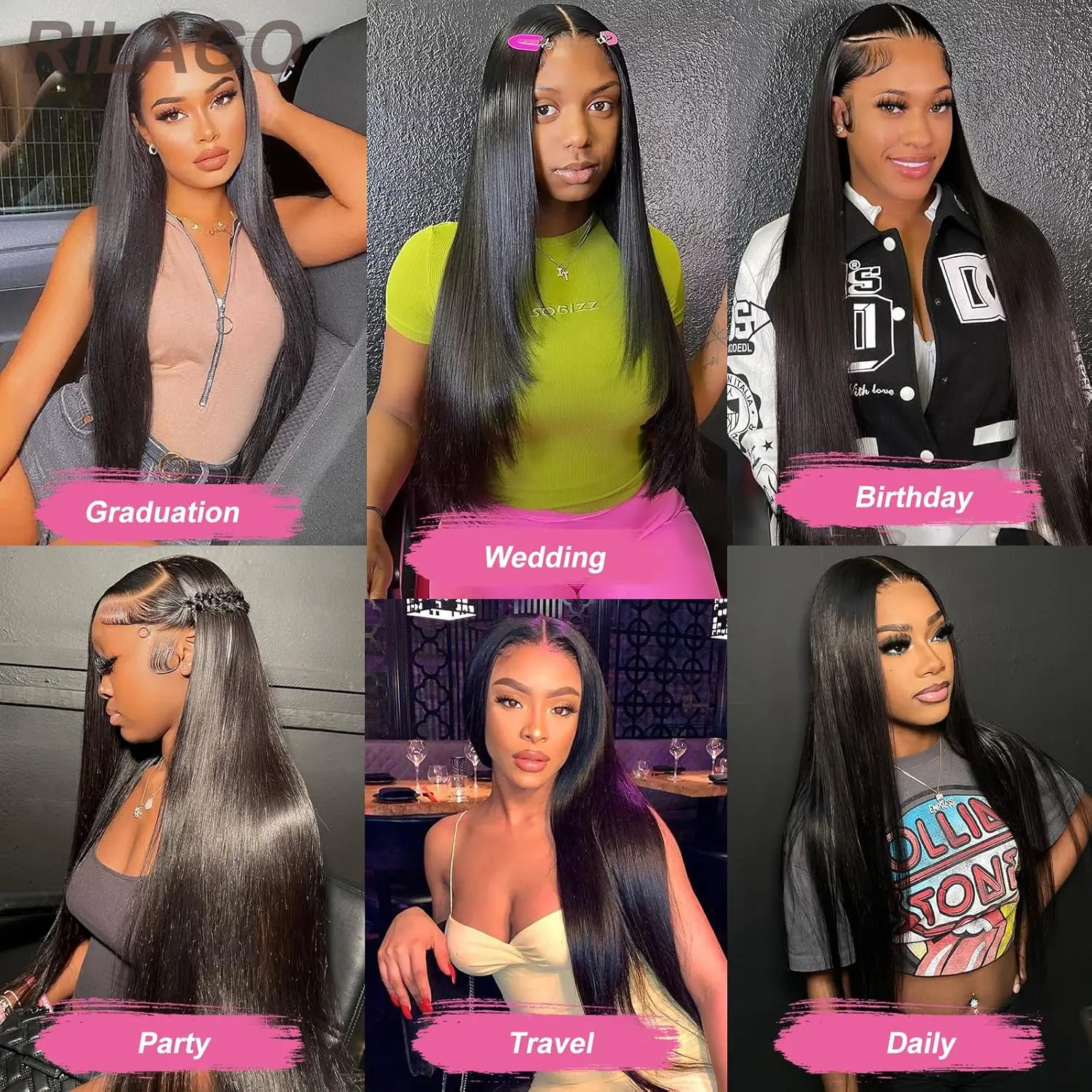 Natural Black Straight Lace Front Human Hair Wigs 13x4 13x6 HD Transparent Lace Front Human Hair Wigs for Women 220% Density image 6