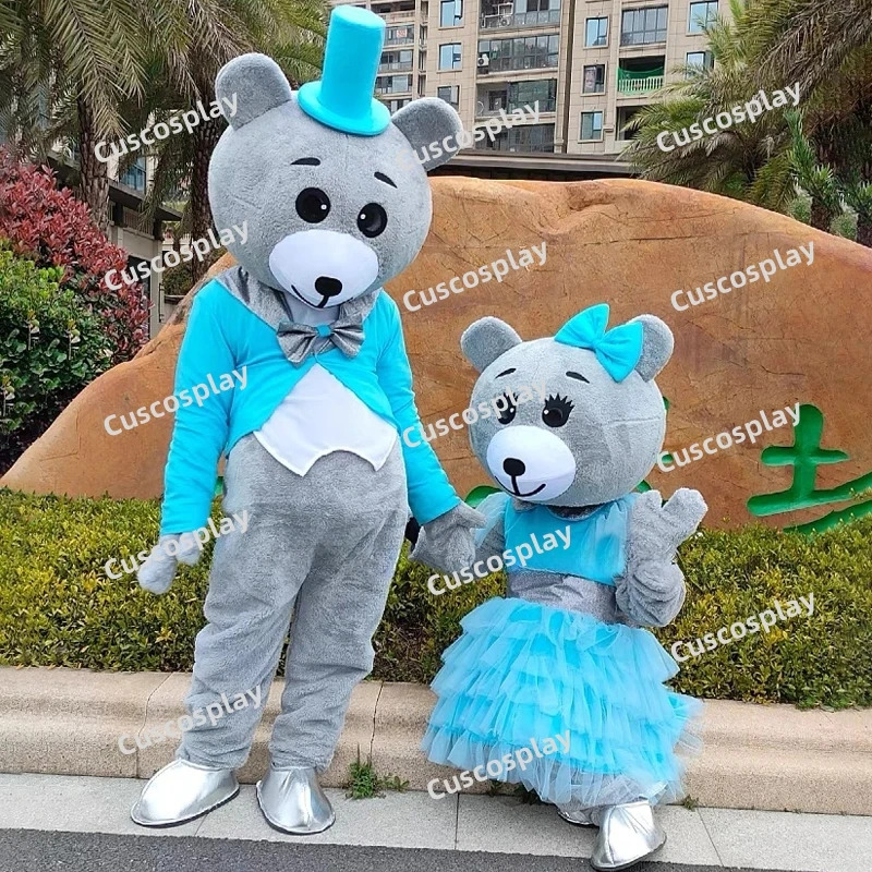 Christmas Cosplay Teddy Bear Couple Mascot Costume Custom Plush Carnival Birthday Weddings Party Christmas Commercial Valenti