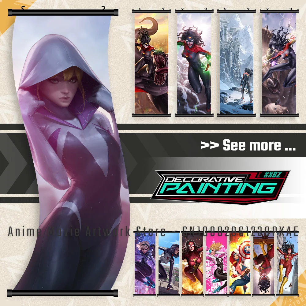 

Marvel Comics Characters Silk Canvas Home Decoration Scrolls Picture Print Poster Wall Art Hanging Painting Bedside Background