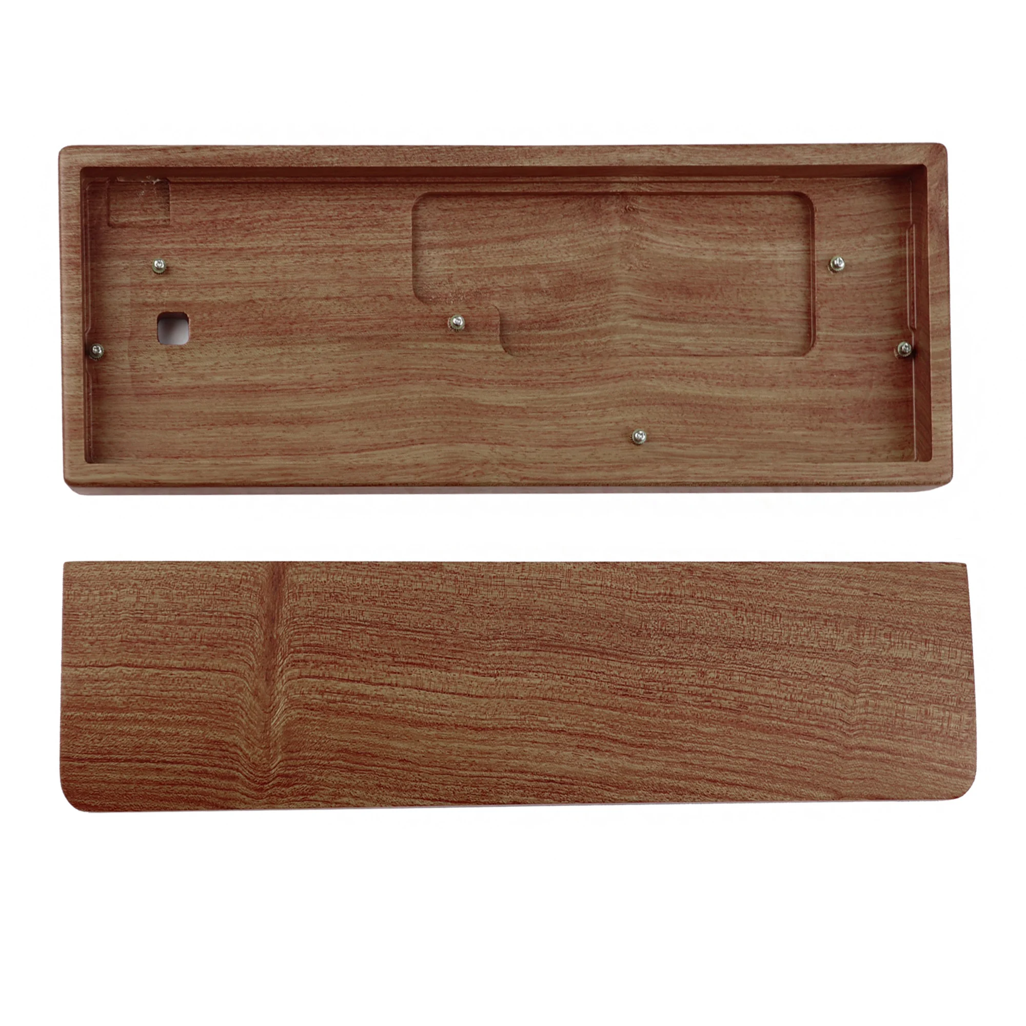 60% QMK VIA Kit 61 64 Rosewood Wooden Case PCB Wrist Rest Plate Kit For MX Mechanical Keyboard Poker Faceu 60 GH60 GK61 GK61X