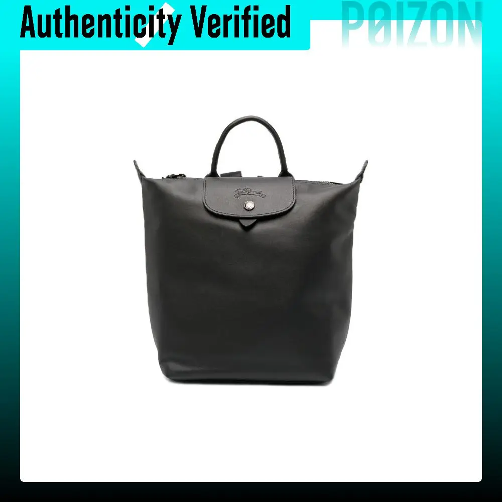 LONGCHAMP Le Pliage Cow Leather Backpacks Small Women's Black 10209987001