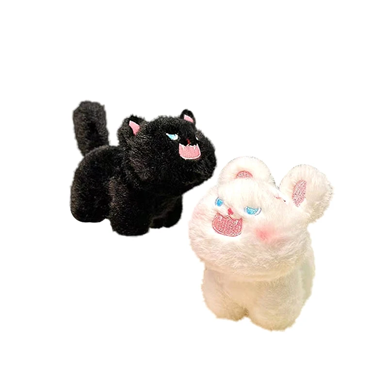 Muñeco de gato de peluche colgante, llavero de gatito enfadado, bolsa de regalo, adornos colgantes