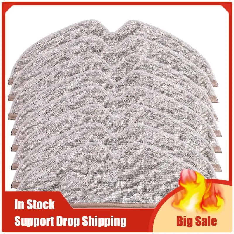 

New Factory 8PCS Microfiber Mop Pad Spare Parts For Roborock Q7, Q8, S5 Max, Q5 Pro, E4, E5, S5, S6, S6 Pure Maxv, And Q5