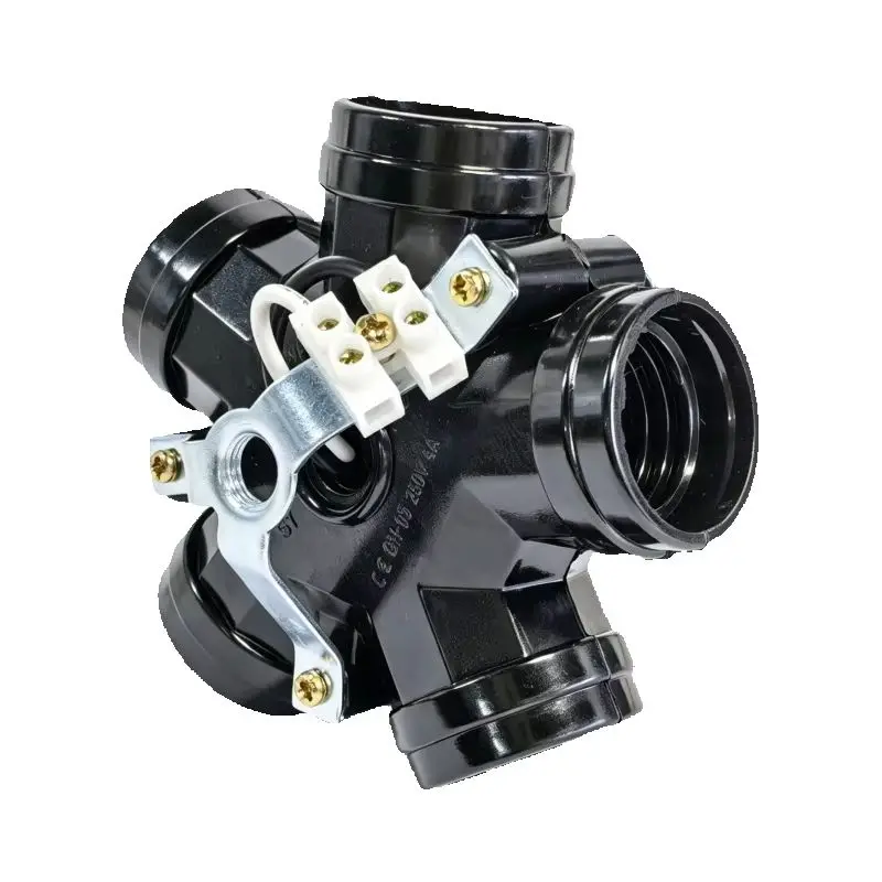 1PC 5-Way E27 Bakelite Full Tooth Half Tooth Self-Locking Lamp Holder LED Black Screw LED Table Lamp Lighting Accessory
