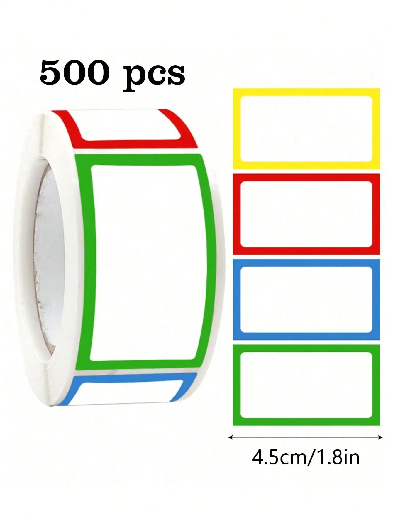 

250pcs/Roll Colorful Blank Sticker Labels, Handwritten Markers Roll-Up Sorting Labels, PVC Waterproof Large Size Bottle & Spice Jar Labels,School Supplies,Back To School