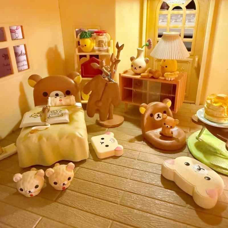 بقعة إعادة معالجة أصلية في سلسلة غرفة Rilakkuma صندوق أعمى مشهد مصغر محاكاة الفضاء نموذج صغير المد اللعب الشكل لعبة الهدايا