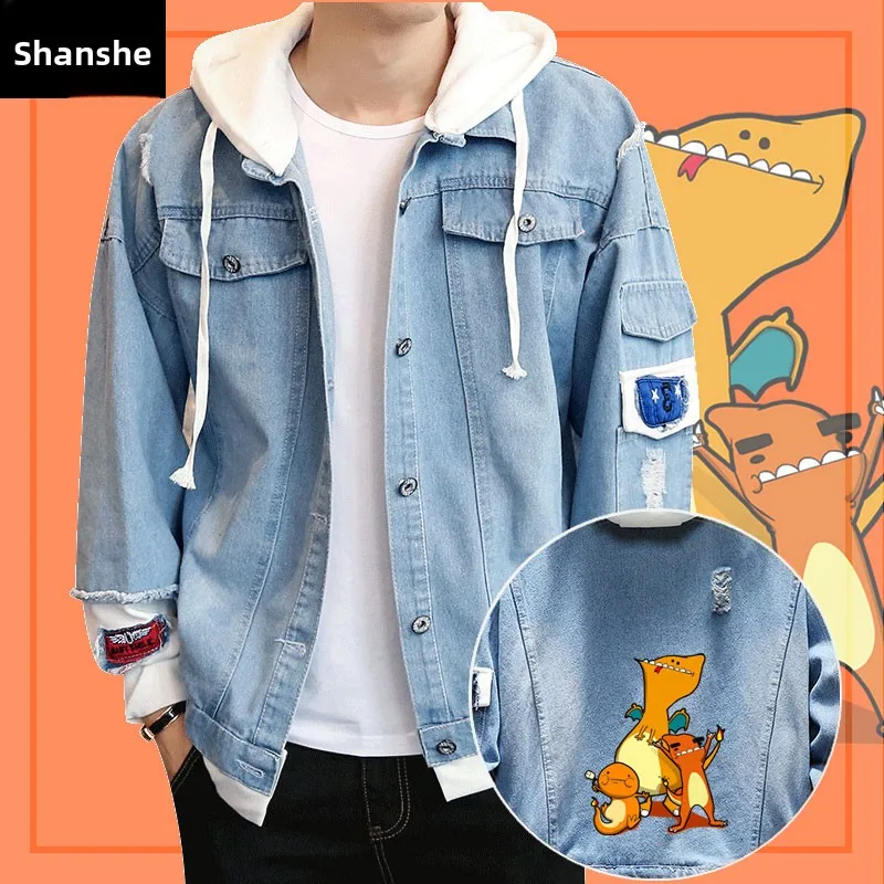 

Куртка-бомбер PE Tee Fly Flame Dragon Fly Denim, молодежная, модная, из смесового хлопка, с капюшоном, в стиле студенческой куртки