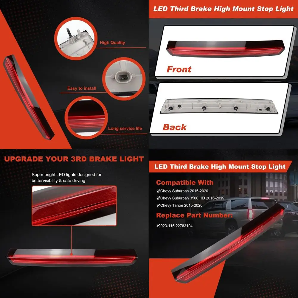 

Chevrolet Tahoe & Suburban 2015-2020 3rd Brake Light Assembly, High Mount Stop Lamp, Replaces 22783104