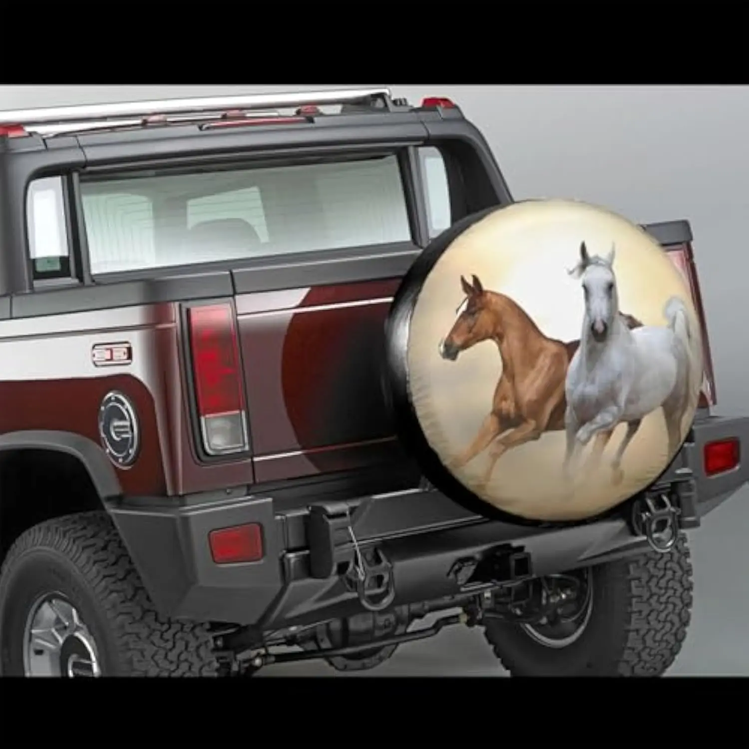 Two Arabian Horses Running Custom Tire Cover Waterproof Spare Wheel Protector for SUV Truck RV