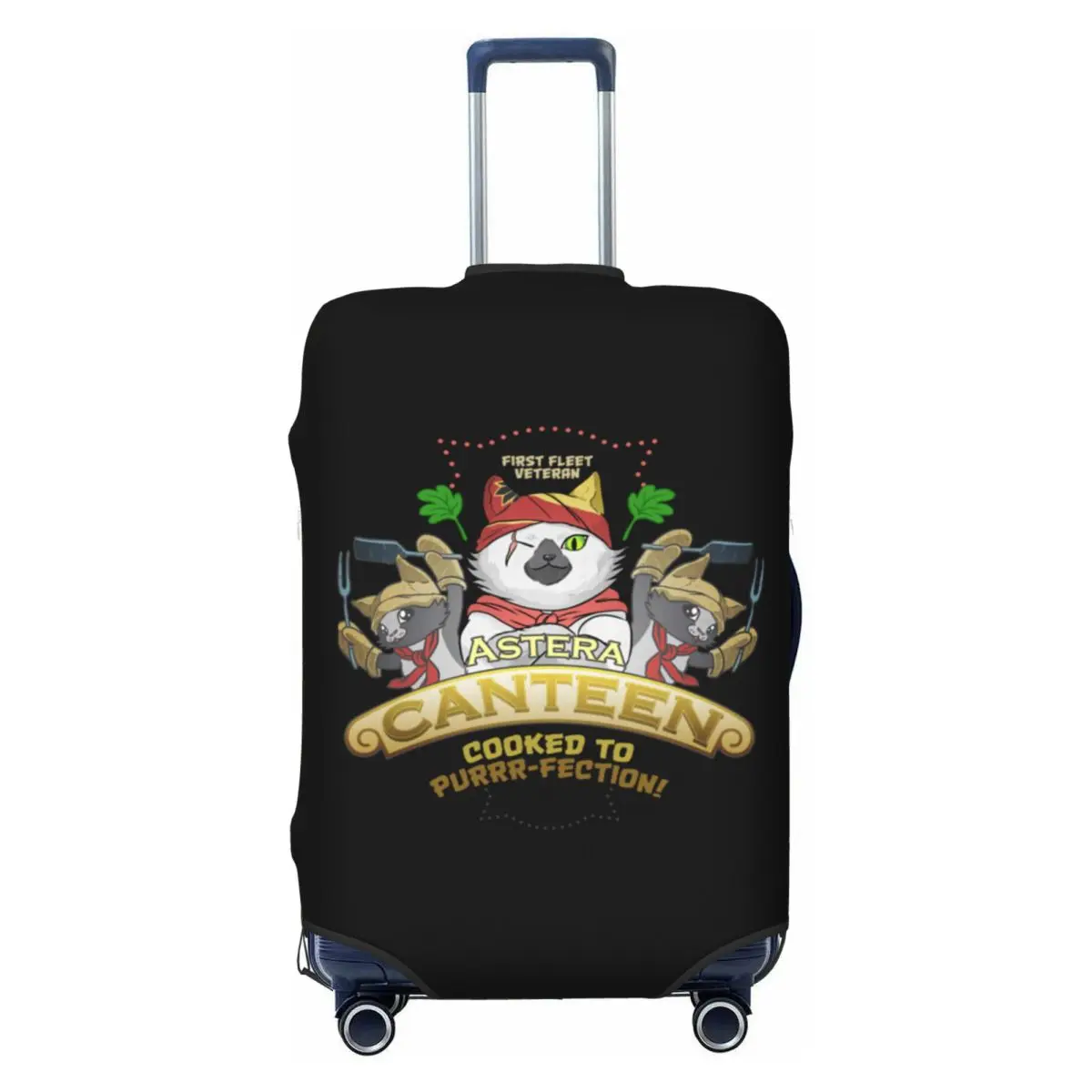 Personalizado monstro caçador palico gato meowscular chef capa de bagagem protetor engraçado mala de viagem capa protetora para 18-32 Polegada