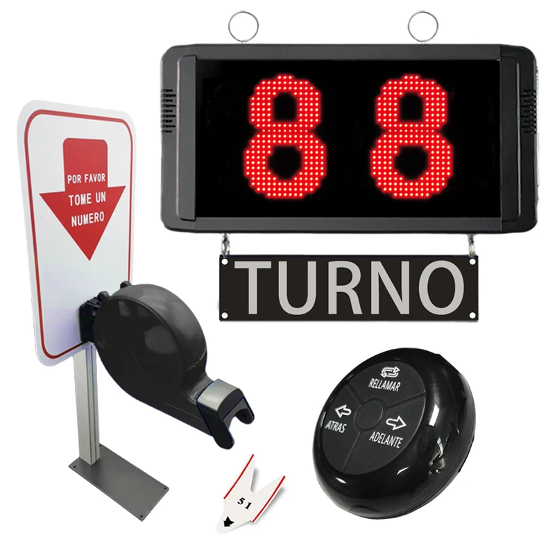 Queue Management System Restaurant Pager Waiting Number Calling Turno 2-Digit Display Host Display Counter Ticket Dispenser