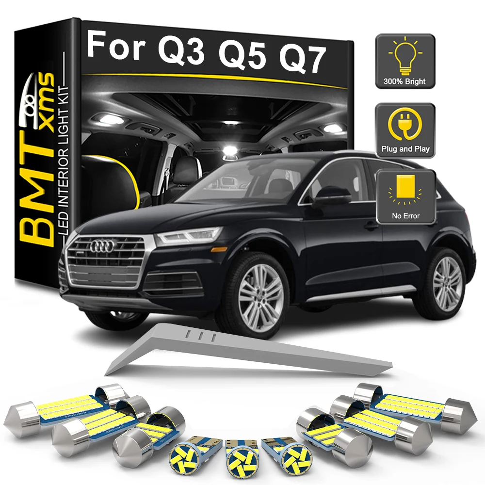 

Комплект светодиодных внутренних ламп BMTxms для Audi Q3 8U Q5 8R SQ5 Q7 4L Автомобильный светодиодный светильник для чтения купола багажника Автомобильные лампы Canbus Автомобильные аксессуары