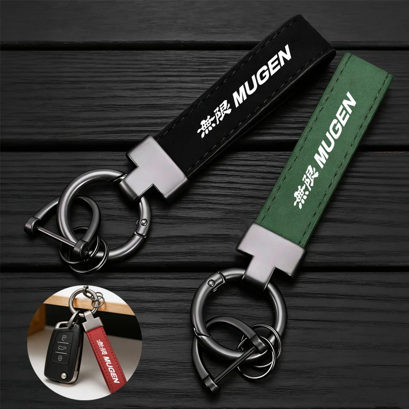 Modischer Luxus-Schlüsselanhänger aus Legierung und Wildleder für HONDA Mugen Power Civic Accord CRV Hrv Jazz RAV4 Auto-Zubehör